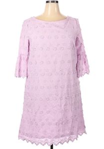 Ann Taylor Lilac floral overlay dress